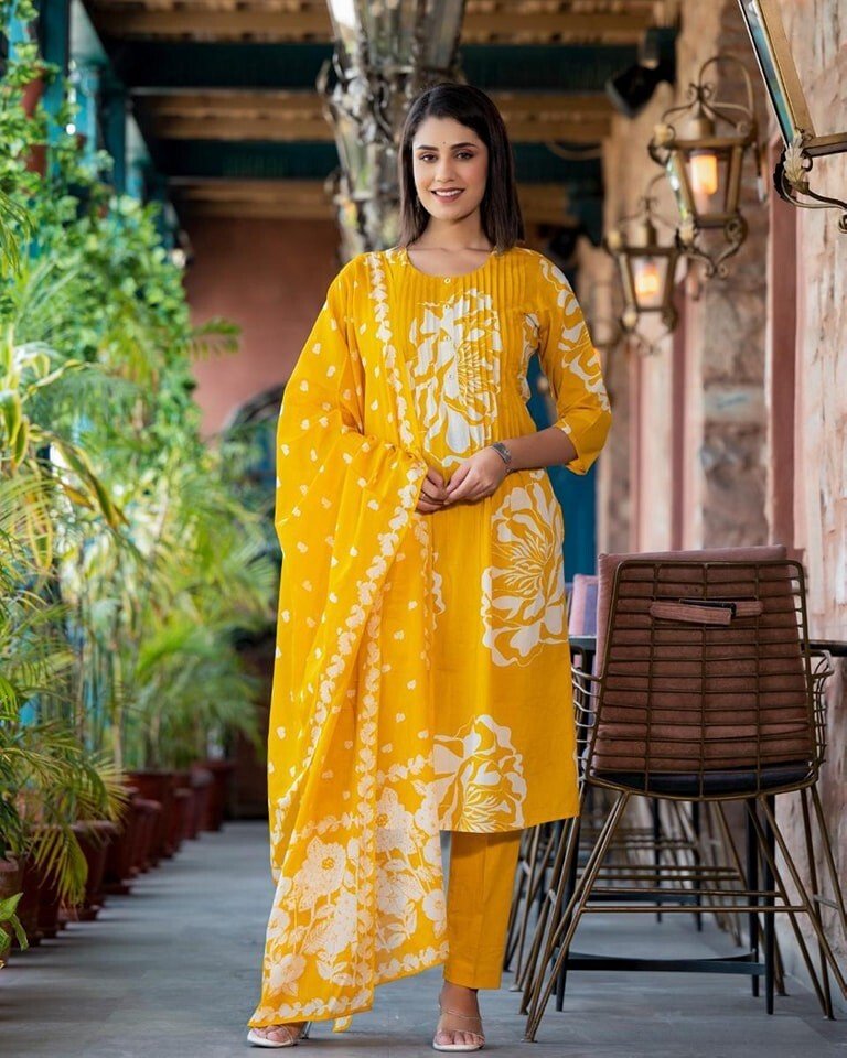 Cotton Pakistani Salwar Kameez Dress – Ready - to - Wear Suit for Indian Weddings & - 001FASHIONFORWARD