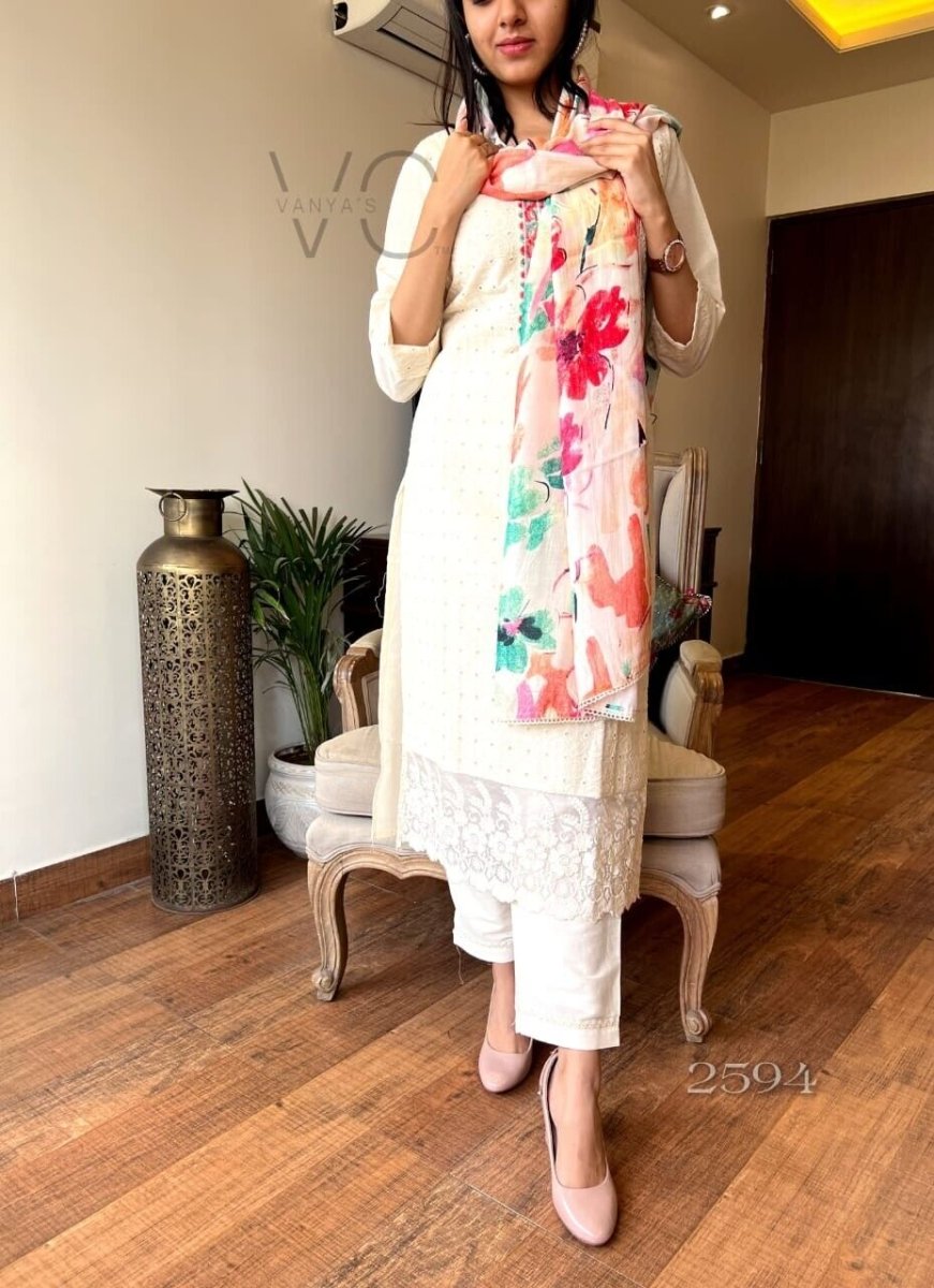 Cotton Pakistani Salwar Kameez Women Bollywood Party Wear Top Tunic Kurti Set - 001FASHIONFORWARD