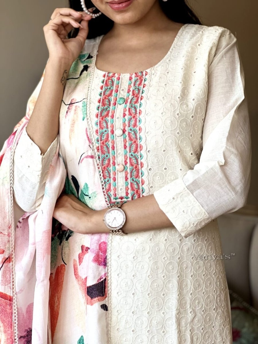 Cotton Pakistani Salwar Kameez Women Bollywood Party Wear Top Tunic Kurti Set - 001FASHIONFORWARD