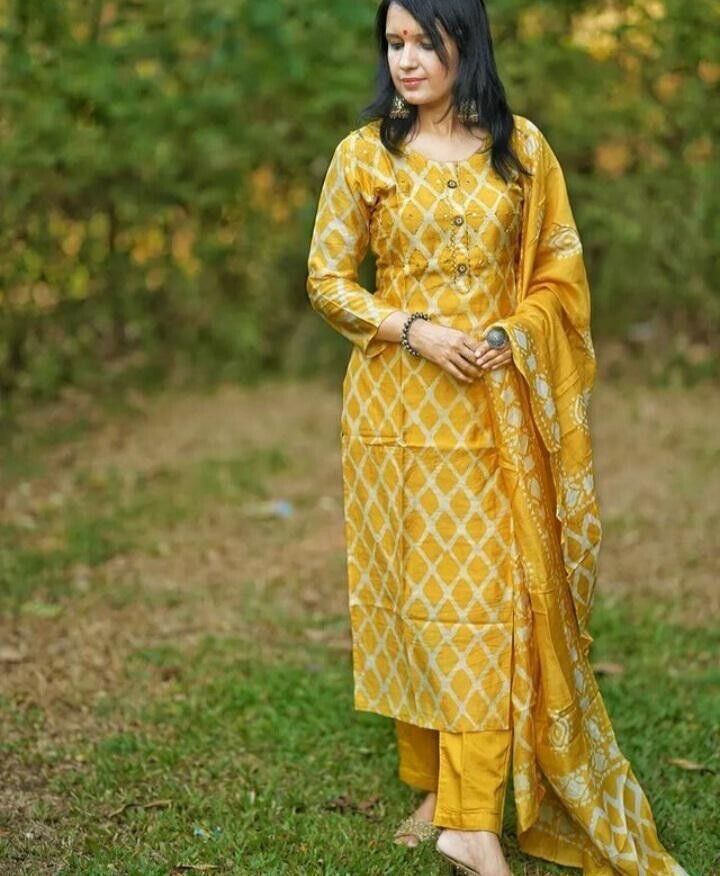 Cotton Pakistani Style Salwar Kameez – Readymade Women’s Indian Wedding Suit - 001FASHIONFORWARD