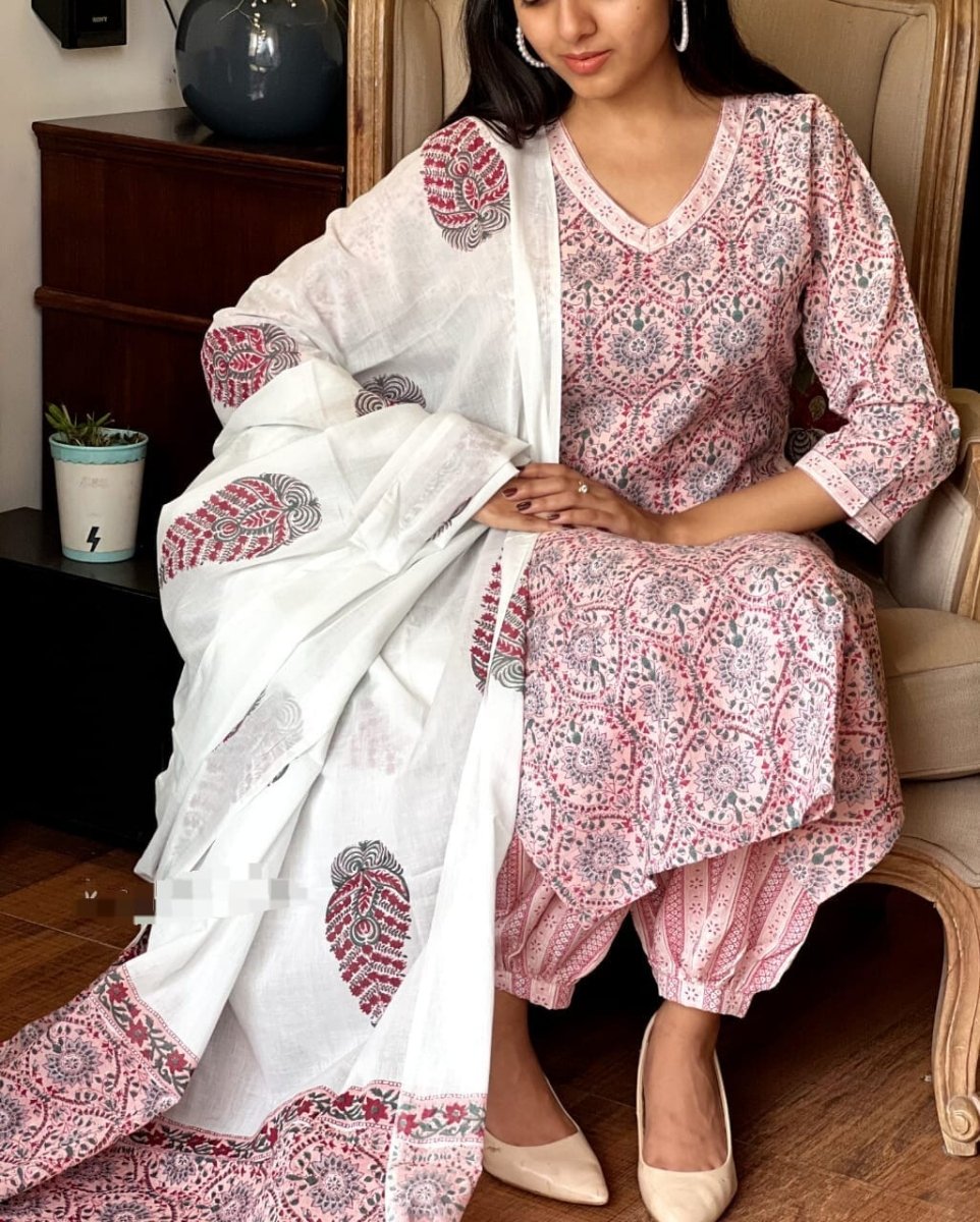 Cotton Pakistani Women Salwar Kameez Ready To Wear Suit Wedding Party 3 Piece - 001FASHIONFORWARD