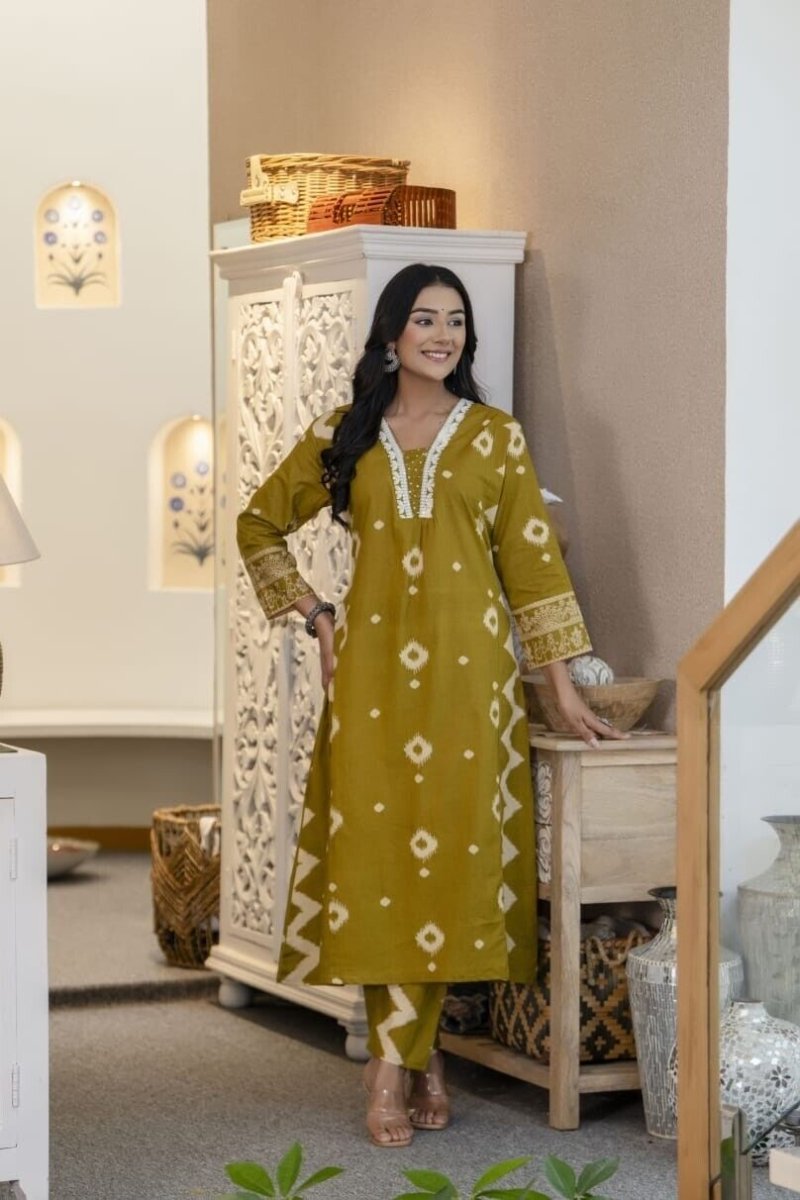 Cotton Printed Indian Pakistani Salwar Kameez – Printed A - line Dress Wear Suit - 001FASHIONFORWARD