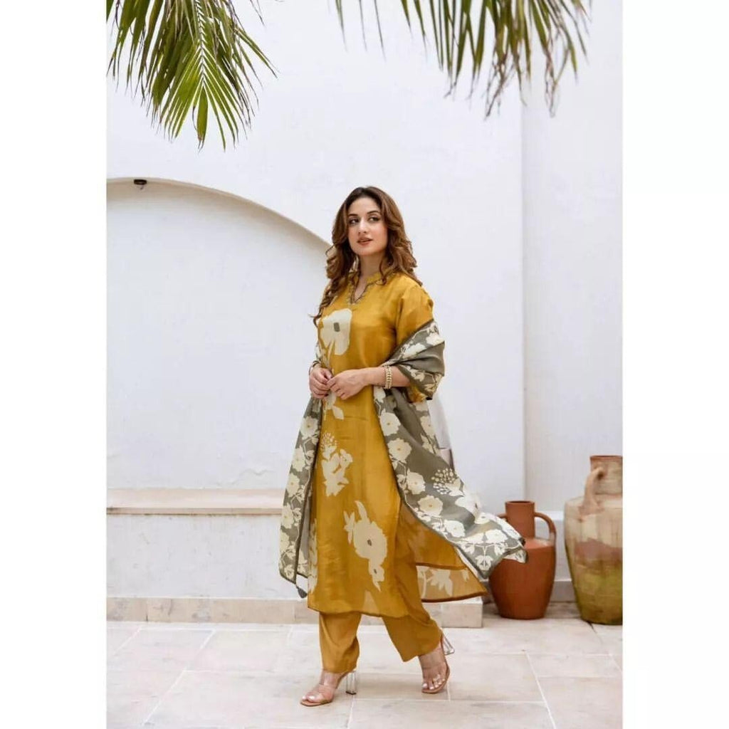 Cotton Printed Punjabi Salwar Kameez – 3 - Piece Indian Pakistani Ethnic Floral - 001FASHIONFORWARD