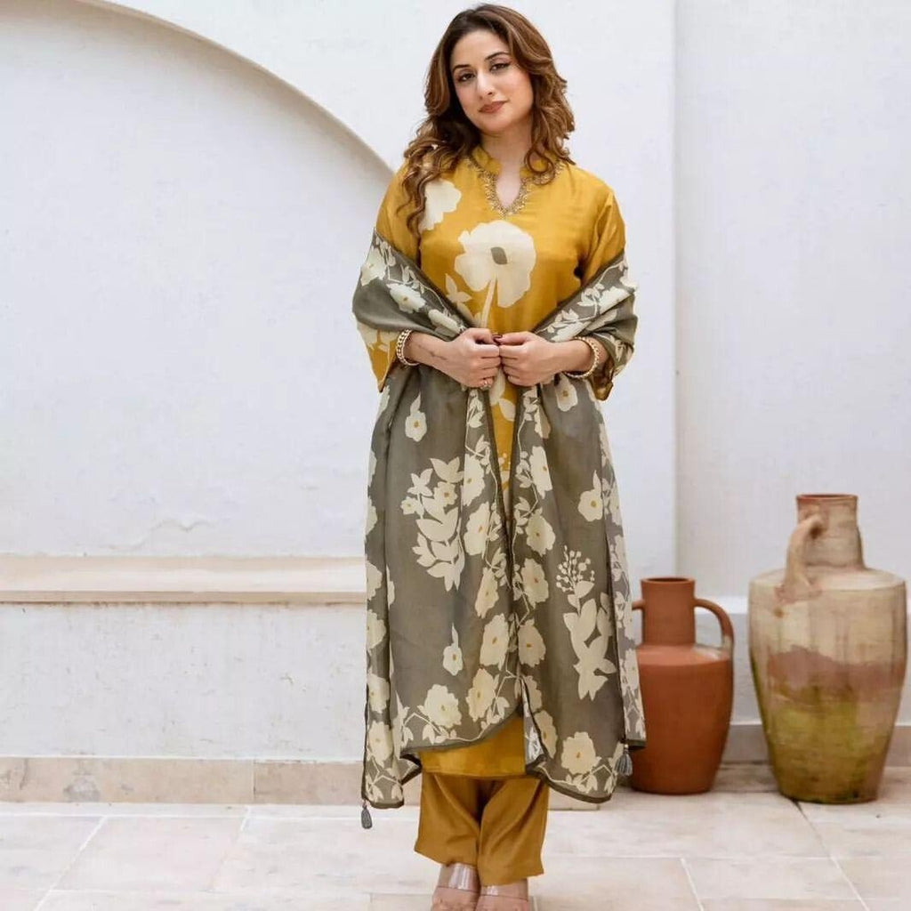 Cotton Printed Punjabi Salwar Kameez – 3 - Piece Indian Pakistani Ethnic Floral - 001FASHIONFORWARD