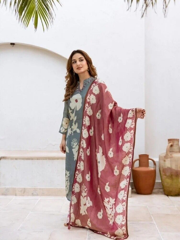 Cotton Printed Punjabi Salwar Kameez – 3 - Piece Indian Pakistani Ethnic Floral - 001FASHIONFORWARD