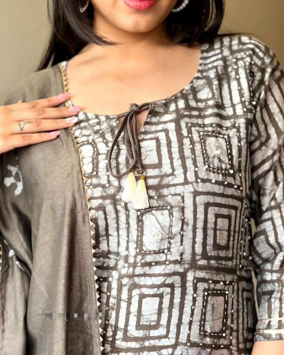 Cotton Printed Women Suit Kurti Indian Pakistani Salwar Kameez Set 3 pcs - 001FASHIONFORWARD