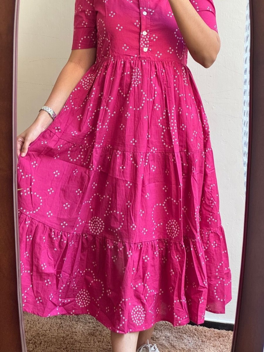 Cotton Readymade Indian women Anarkali Gown suit Ready to Wear Ikat women - 001FASHIONFORWARD