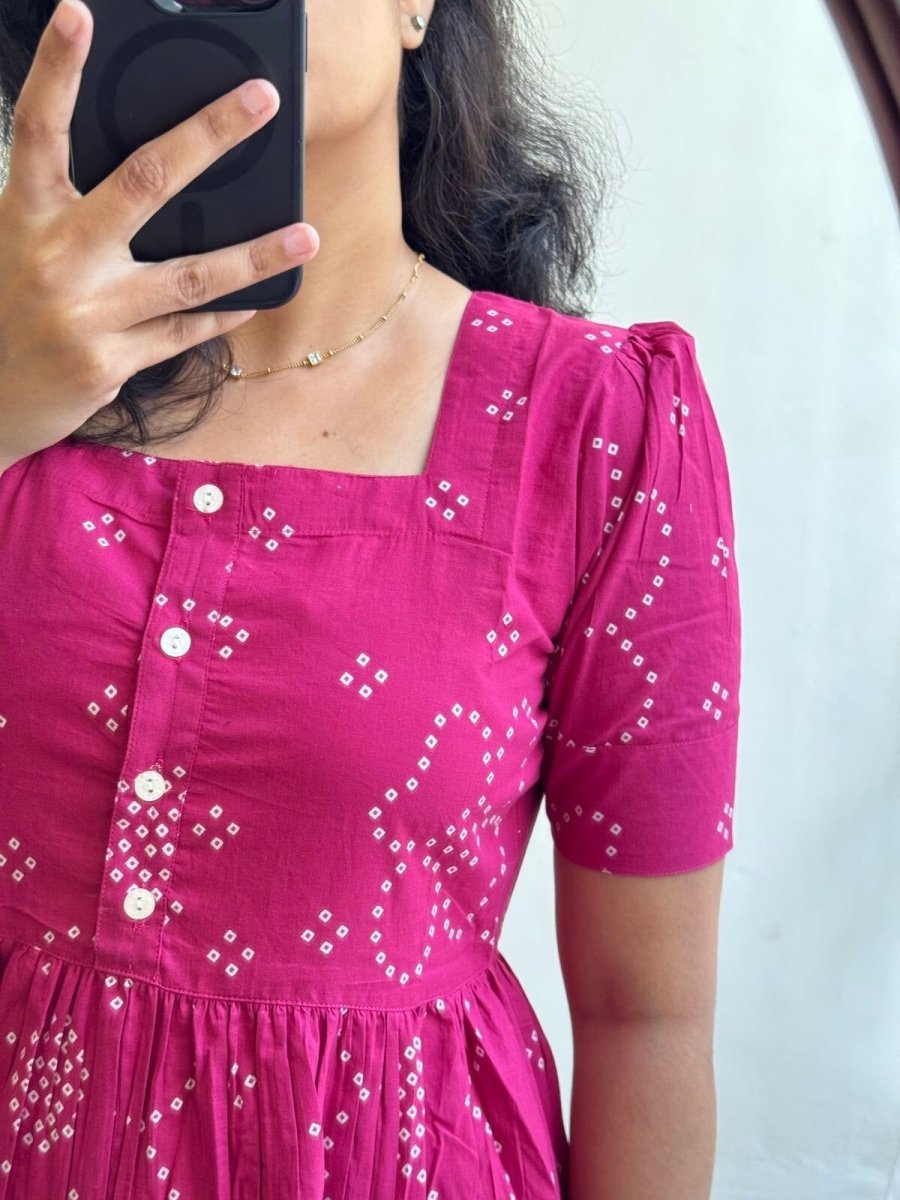 Cotton Readymade Indian women Anarkali Gown suit Ready to Wear Ikat women - 001FASHIONFORWARD