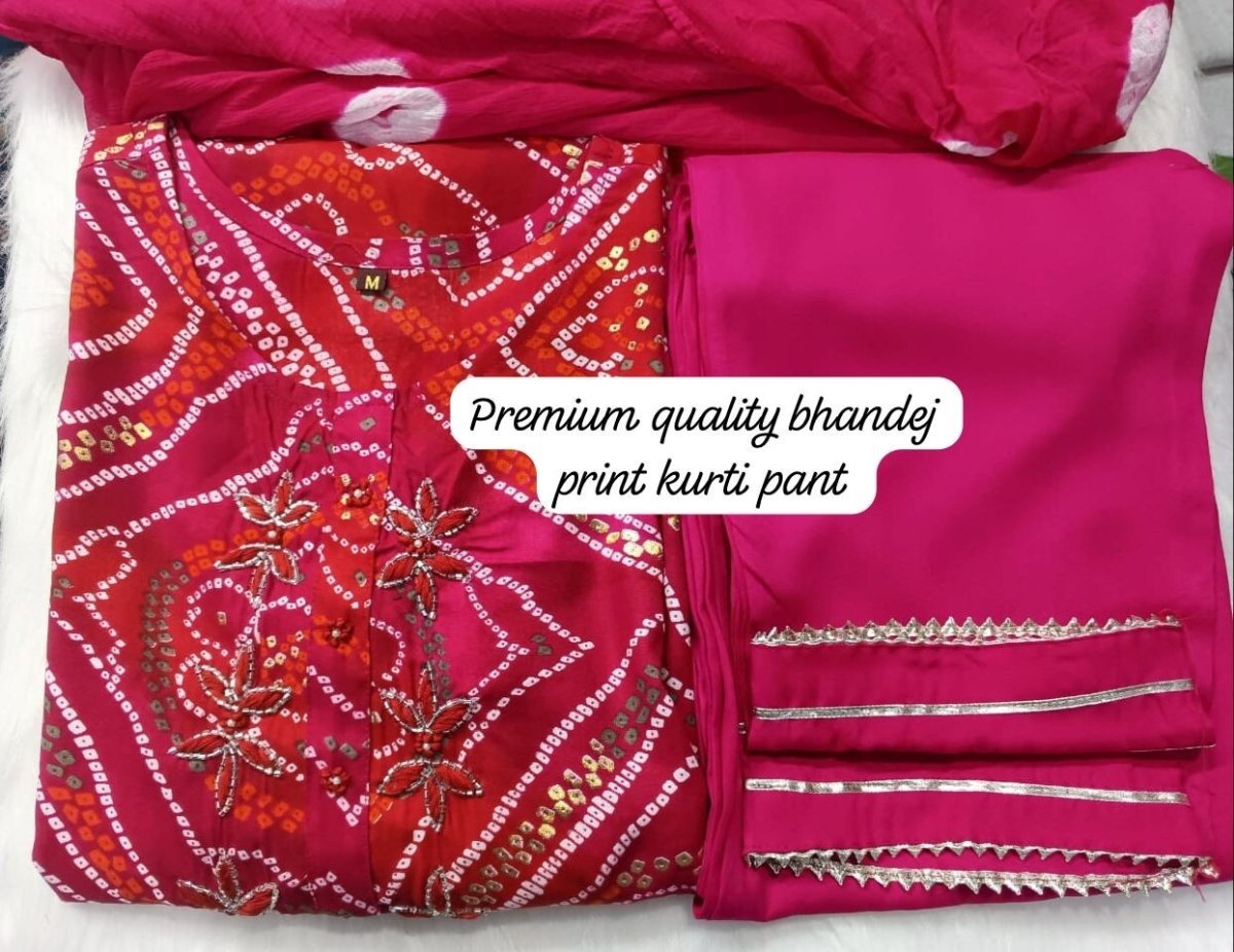 Cotton Salwar Kameez Festival Wear Kurta Pant Set Pure Cotton with Handwork - 001FASHIONFORWARD