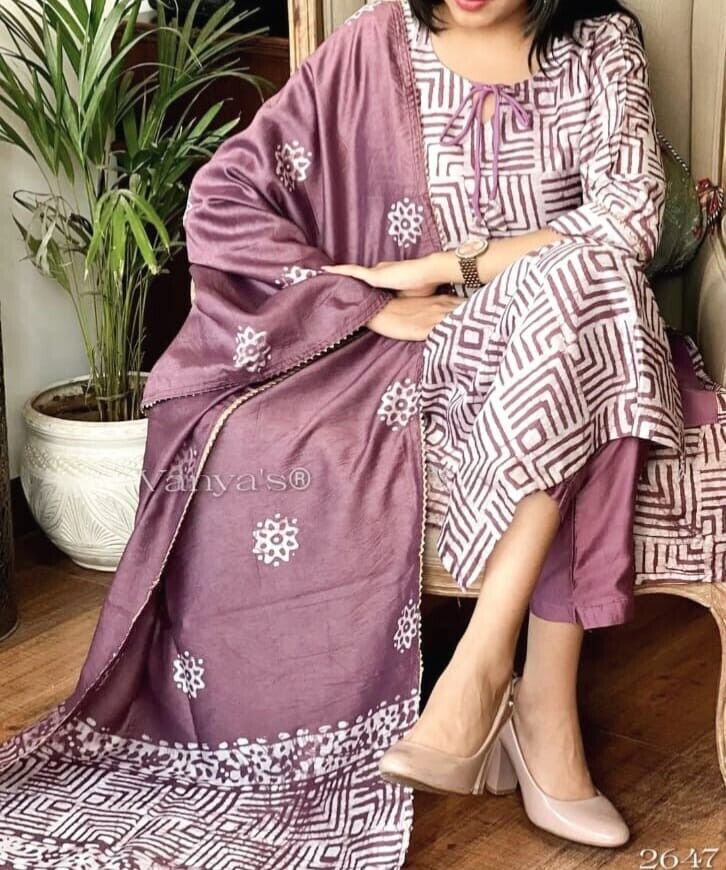 Cotton Salwar kameez Printed Straight Kurta Pant & Suit Women Partywear - 001FASHIONFORWARD