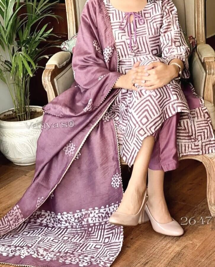 Cotton Salwar kameez Printed Straight Kurta Pant & Suit Women Partywear - 001FASHIONFORWARD