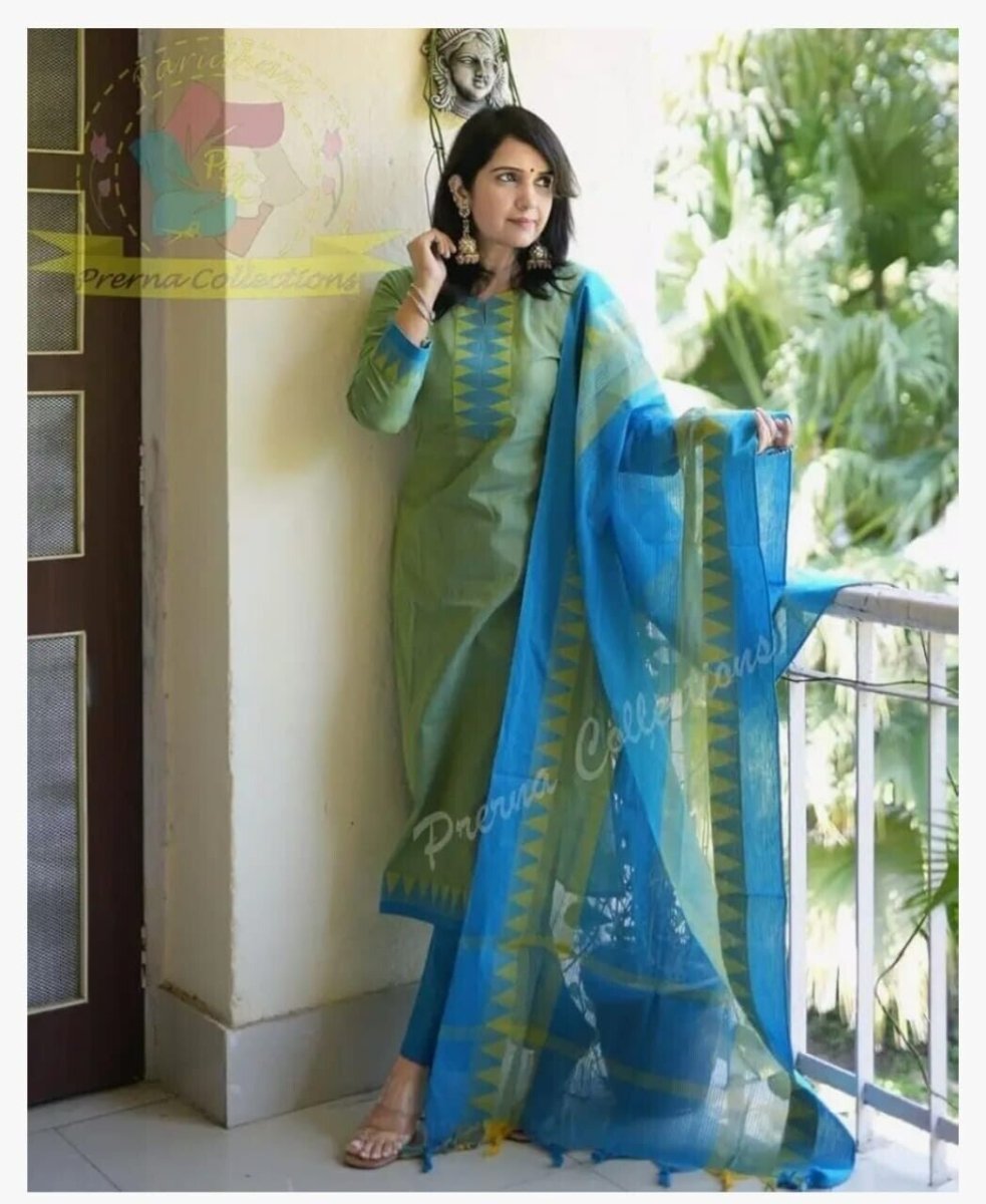 Cotton Wear Readymade Women Kurti Set Indian Bollywood Salwar Kameez Suit Dress - 001FASHIONFORWARD
