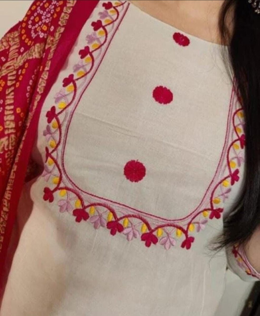 Cotton White Salwar Kameej Suit , Designer indian suit With bandhani duppatta - 001FASHIONFORWARD