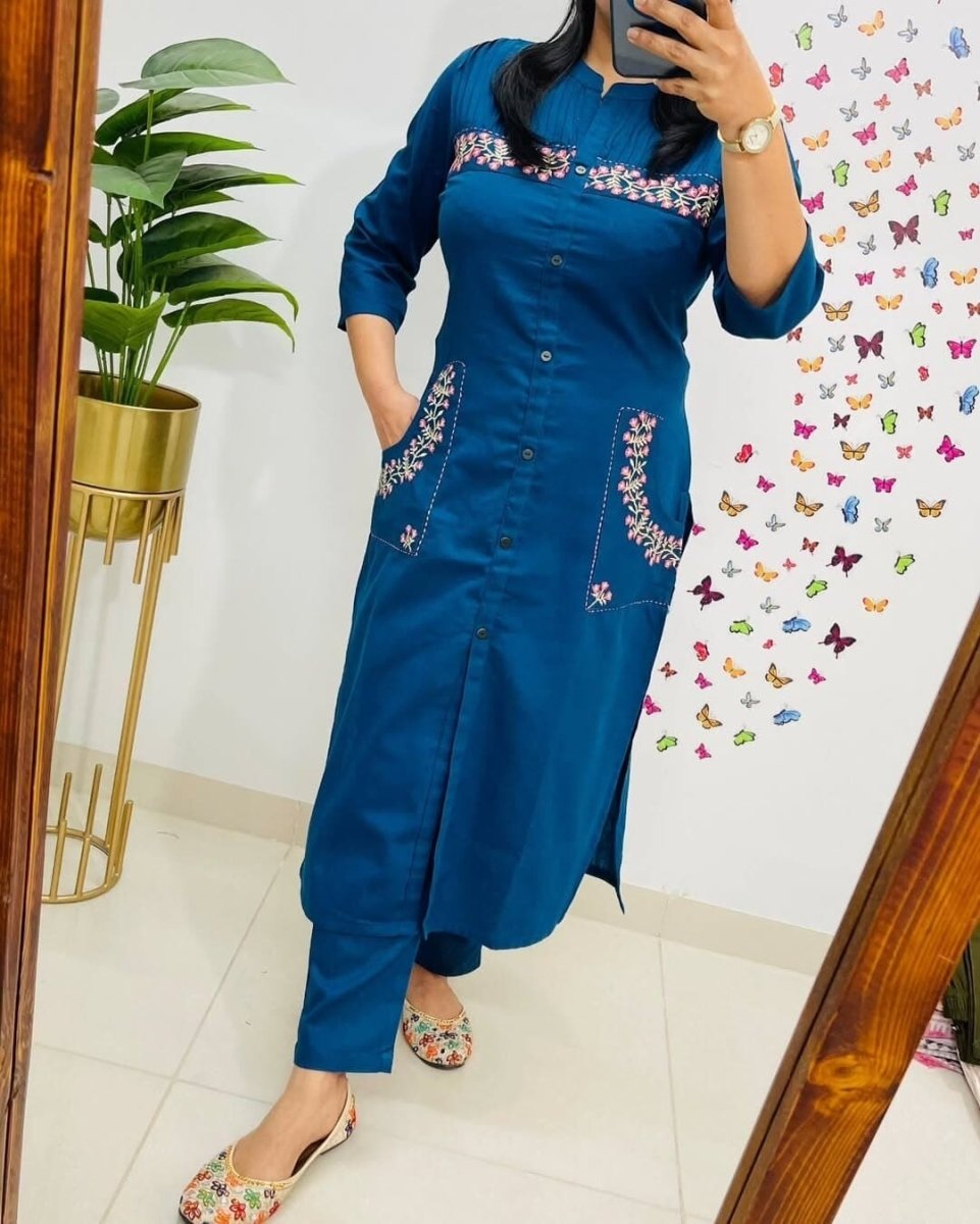 Cotton Women Dress Salwar Kameez Readymade Suits Indian Wedding Party 2 PCS - 001FASHIONFORWARD
