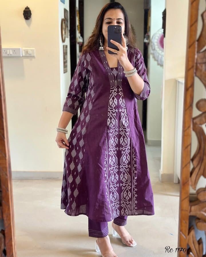 Designer Anarkali Gown – Ready - to - Wear Cotton Suit for Indian Weddings & Parties - 001FASHIONFORWARD