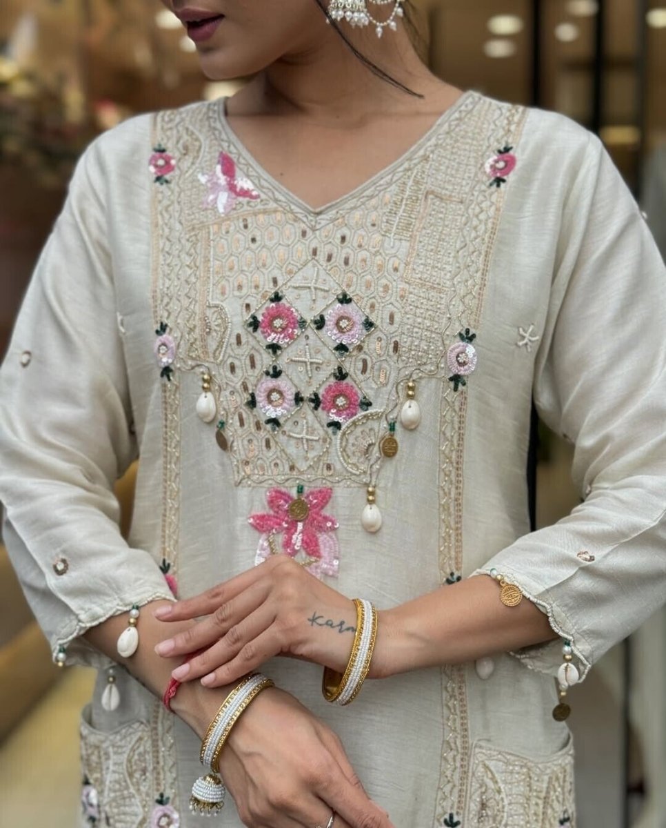 Designer Cotton Salwar Kameez Suit – Pakistani Bollywood Party Wear - 001FASHIONFORWARD