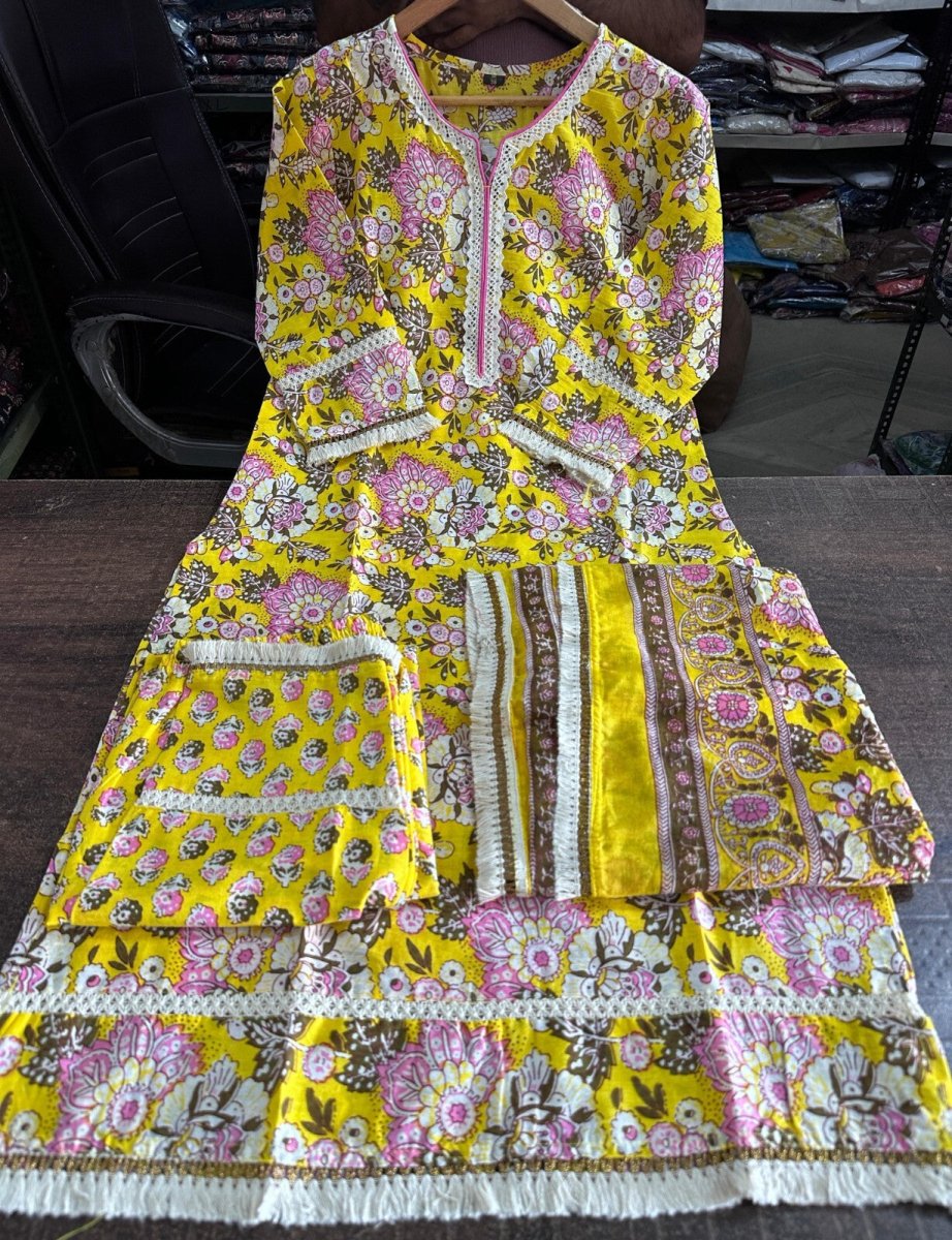 Designer Cotton Salwar Kameez Suit – Pakistani Bollywood Party & Wedding Wear - 001FASHIONFORWARD