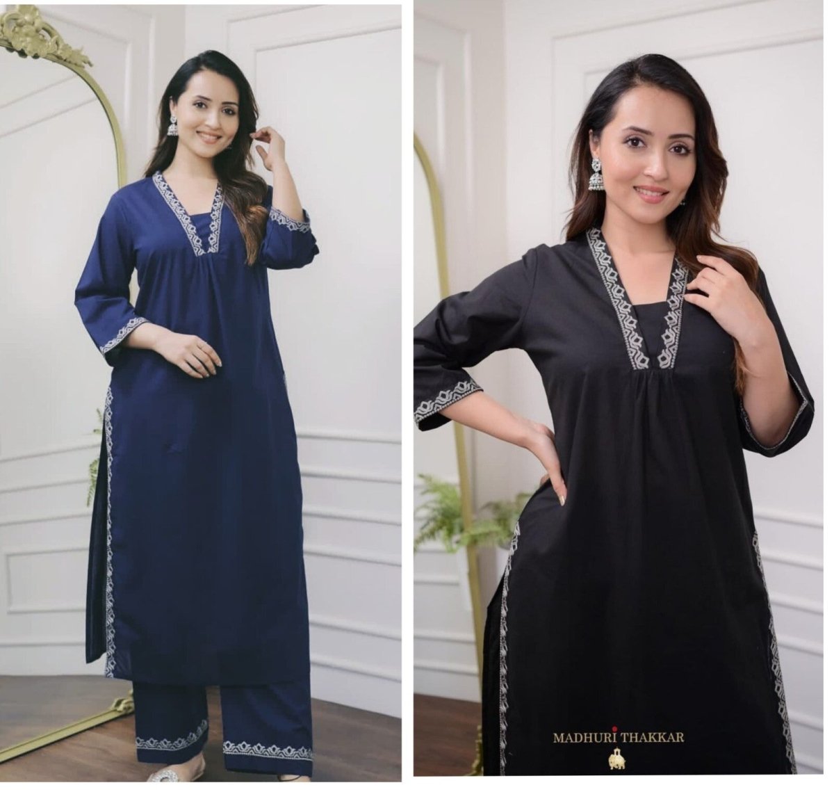 Designer Floral casual Khadi Cotton Salwar Suit Indian Women Kurti Pant 2 pcs - 001FASHIONFORWARD
