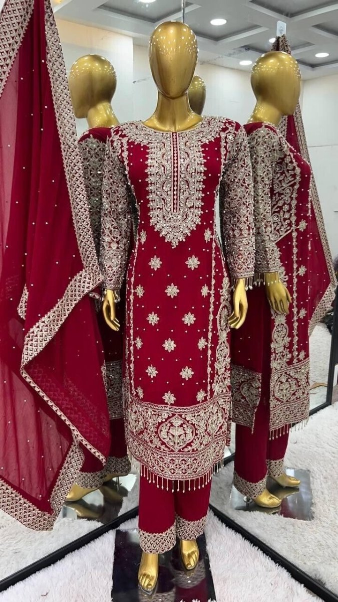 Georgette Bollywood Wedding Designer Party Wear Salwar Kameez - Pakistani Style - 001FASHIONFORWARD