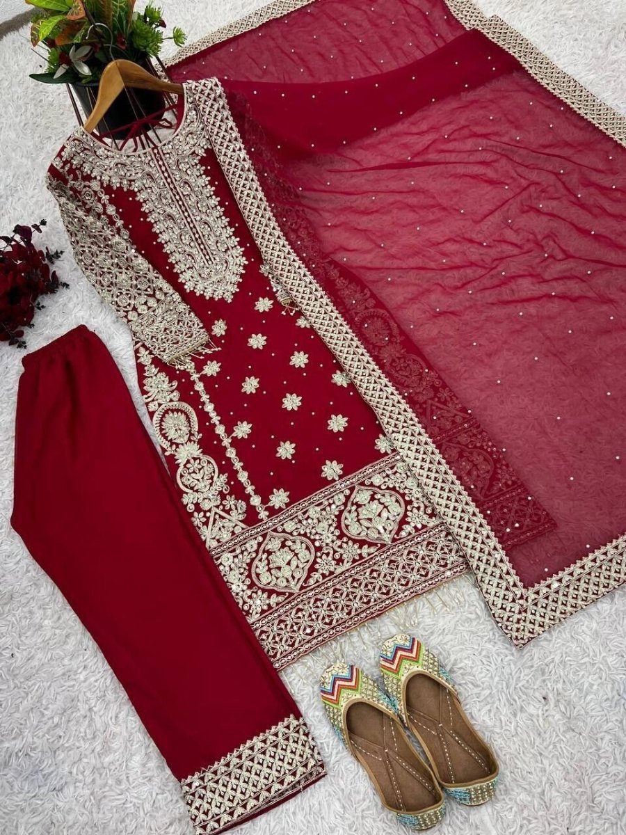 Georgette Bollywood Wedding Designer Party Wear Salwar Kameez - Pakistani Style - 001FASHIONFORWARD