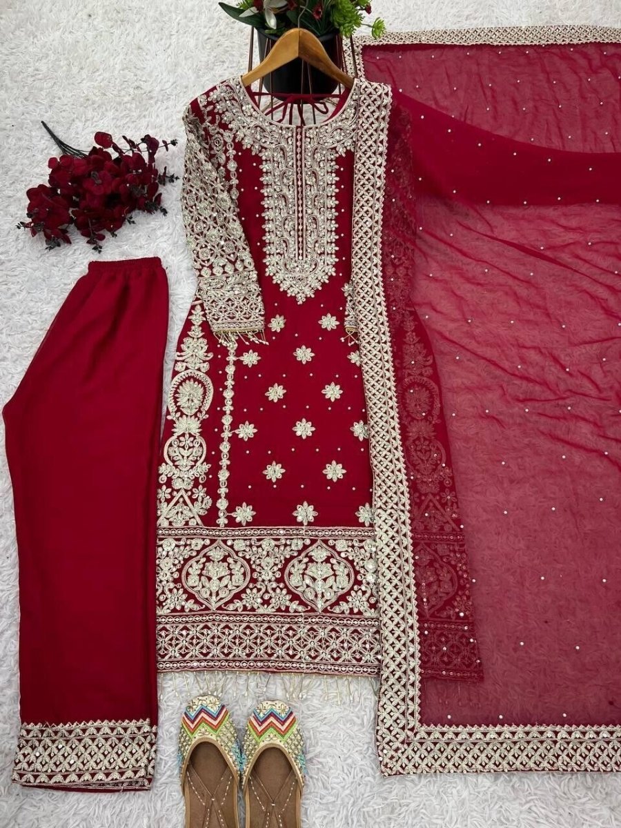 Georgette Bollywood Wedding Designer Party Wear Salwar Kameez - Pakistani Style - 001FASHIONFORWARD