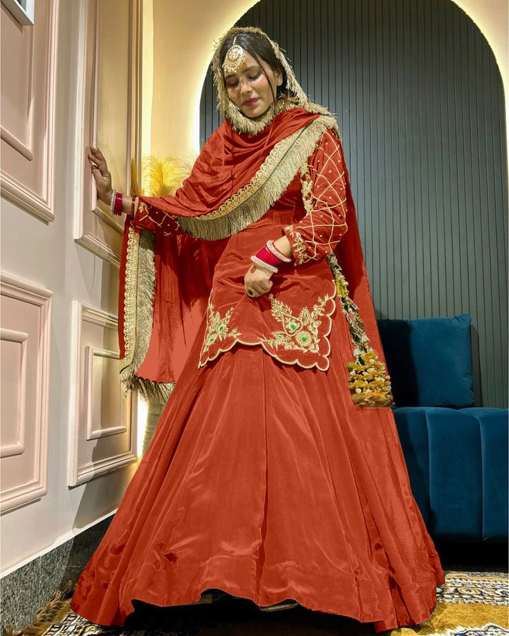 Georgette Sharara suit With Thread Embroidery & Sequin Work - 001FASHIONFORWARD