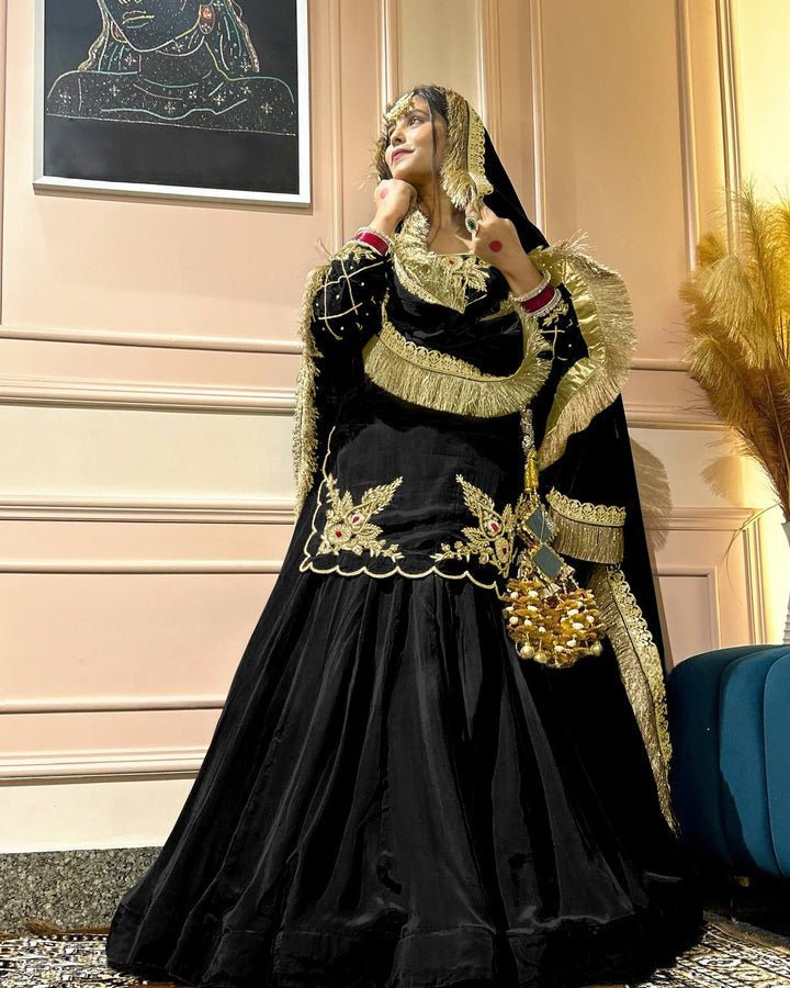 Georgette Sharara suit With Thread Embroidery & Sequin Work - 001FASHIONFORWARD