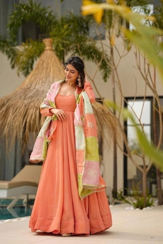 Indian Bollywood Tunic Kurti Designer Party Wear Kurta Flared Anarkali Suit Set - 001FASHIONFORWARD