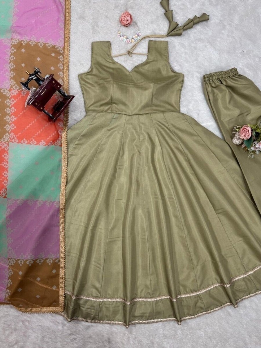 Indian Bollywood Tunic Kurti Designer Party Wear Kurta Flared Anarkali Suit Set - 001FASHIONFORWARD