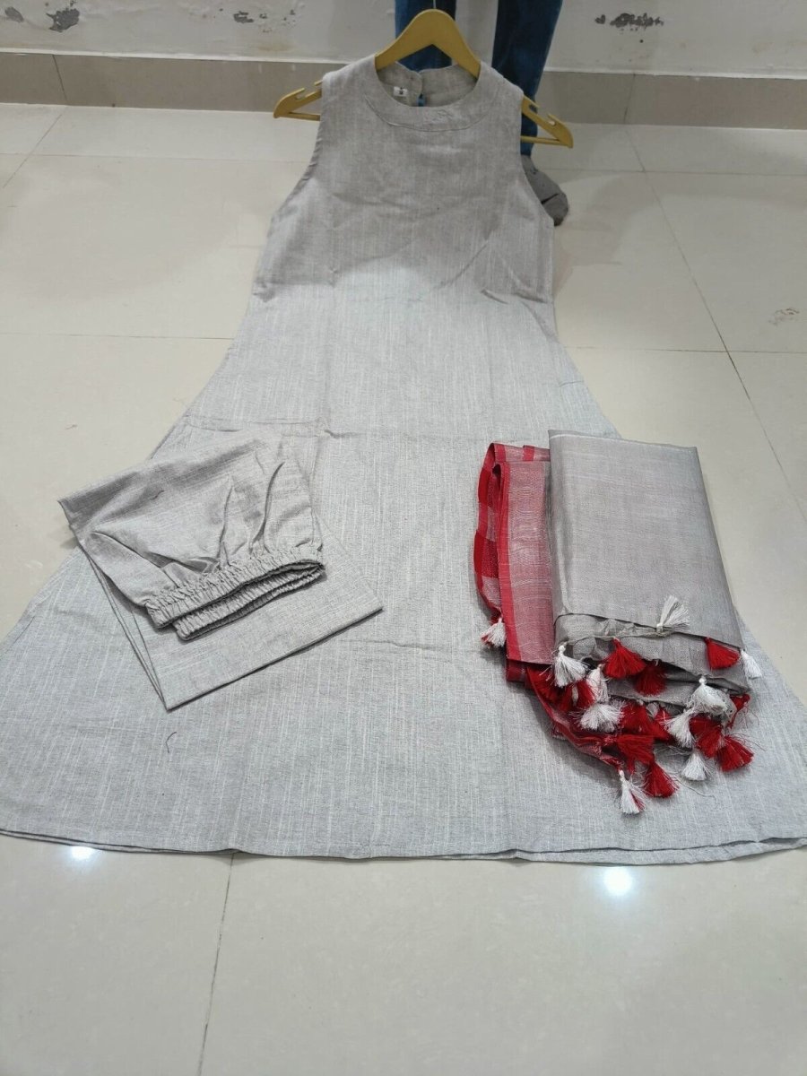 Indian Cotton Salwar Kameez Women Bollywood Party Wear Top Tunic Kurti Set - 001FASHIONFORWARD