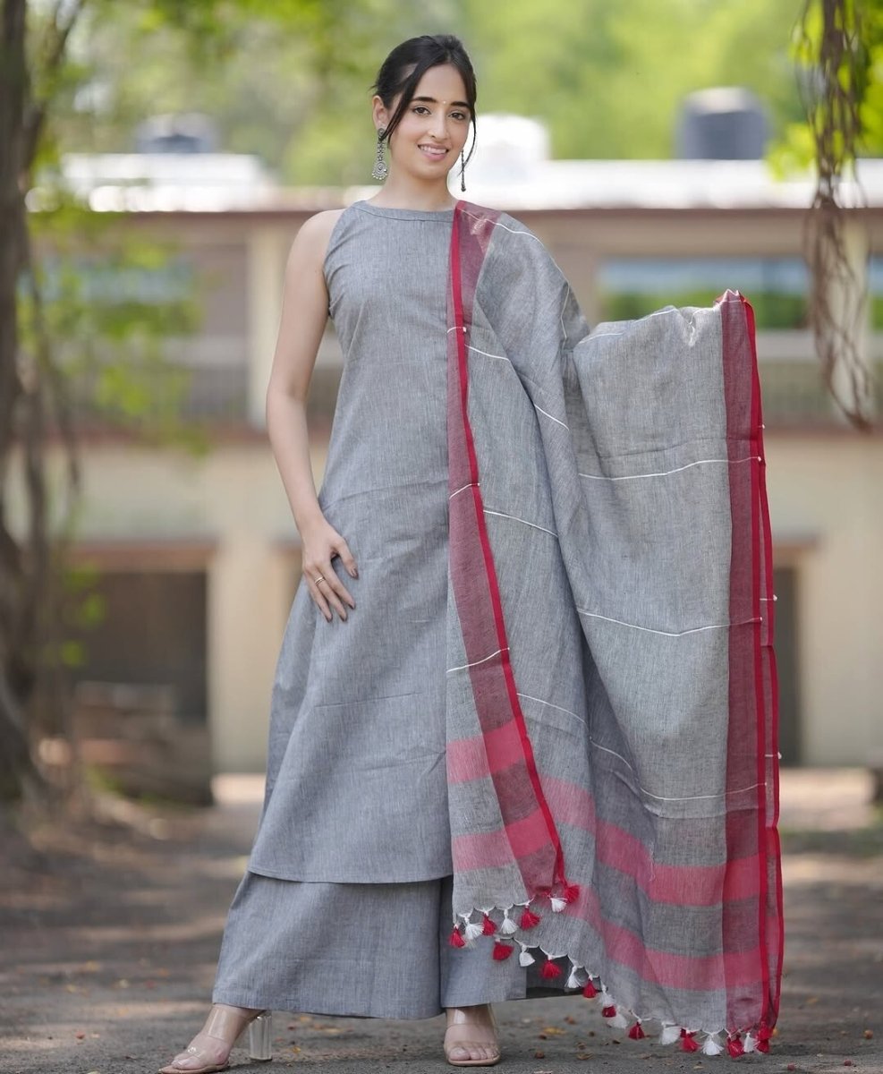 Indian Cotton Salwar Kameez Women Bollywood Party Wear Top Tunic Kurti Set - 001FASHIONFORWARD