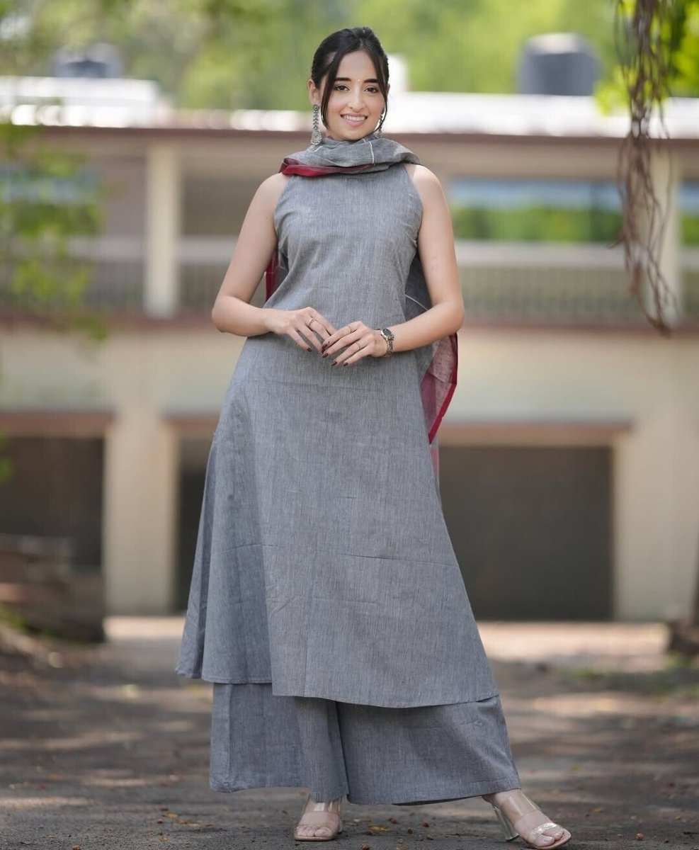 Indian Cotton Salwar Kameez Women Bollywood Party Wear Top Tunic Kurti Set - 001FASHIONFORWARD