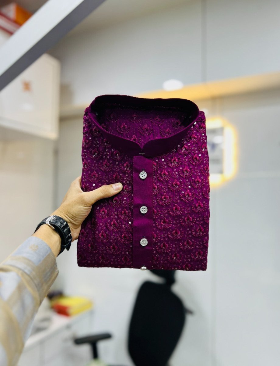 Indian Men's Designer Wedding Ethnic Wear Bollywood Eid Wear Kurta Payjama Dress - 001FASHIONFORWARD