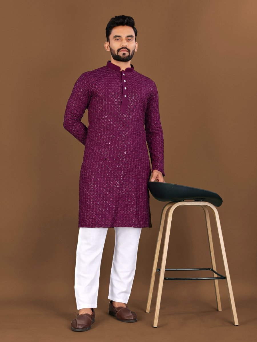 Indian Men's Designer Wedding Ethnic Wear Bollywood Eid Wear Kurta Payjama Dress - 001FASHIONFORWARD