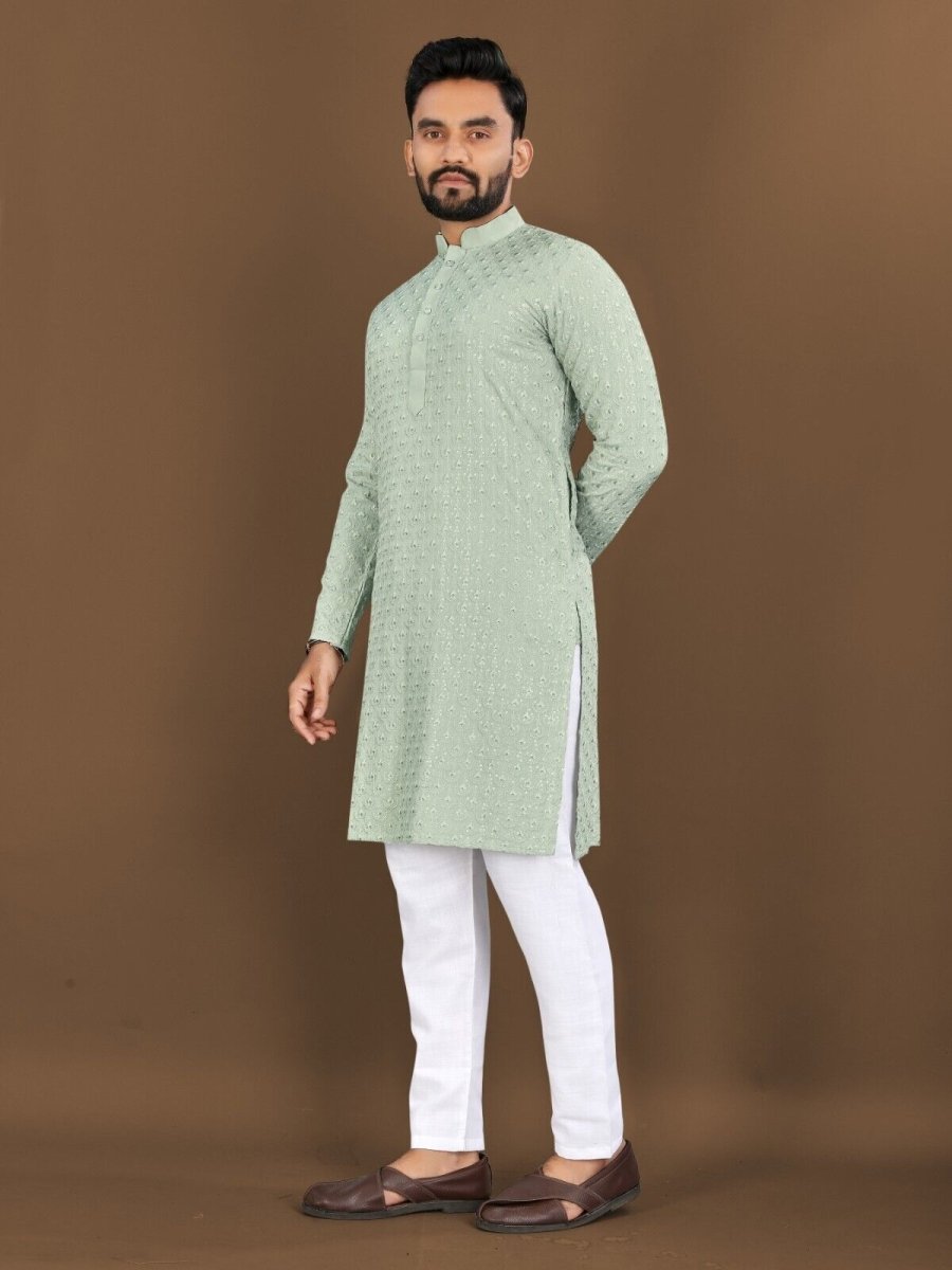 Indian Men's Designer Wedding Ethnic Wear Bollywood Eid Wear Kurta Payjama Dress - 001FASHIONFORWARD