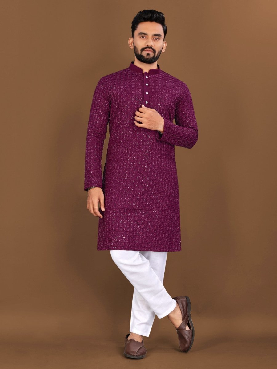 Indian Men's Designer Wedding Ethnic Wear Bollywood Eid Wear Kurta Payjama Dress - 001FASHIONFORWARD