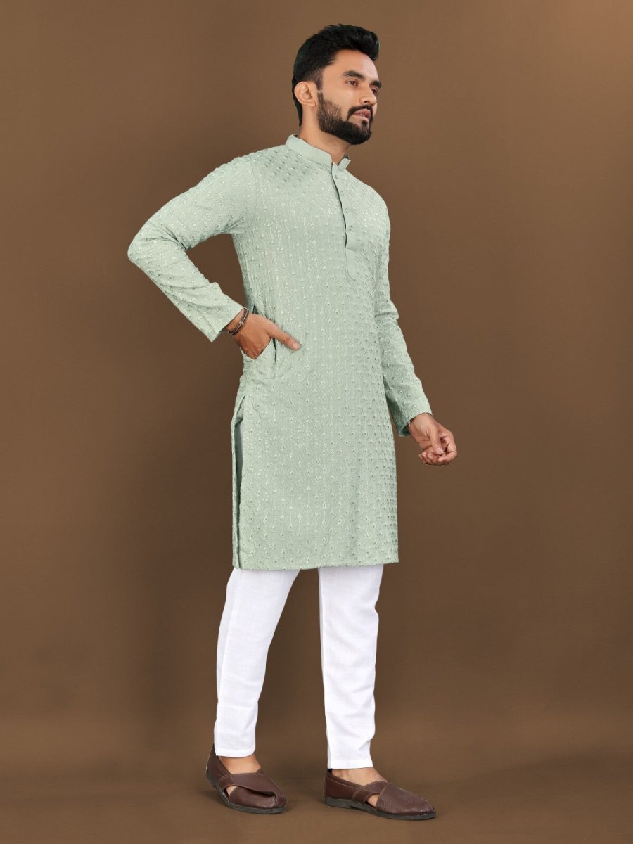 Indian Men's Designer Wedding Ethnic Wear Bollywood Eid Wear Kurta Payjama Dress - 001FASHIONFORWARD
