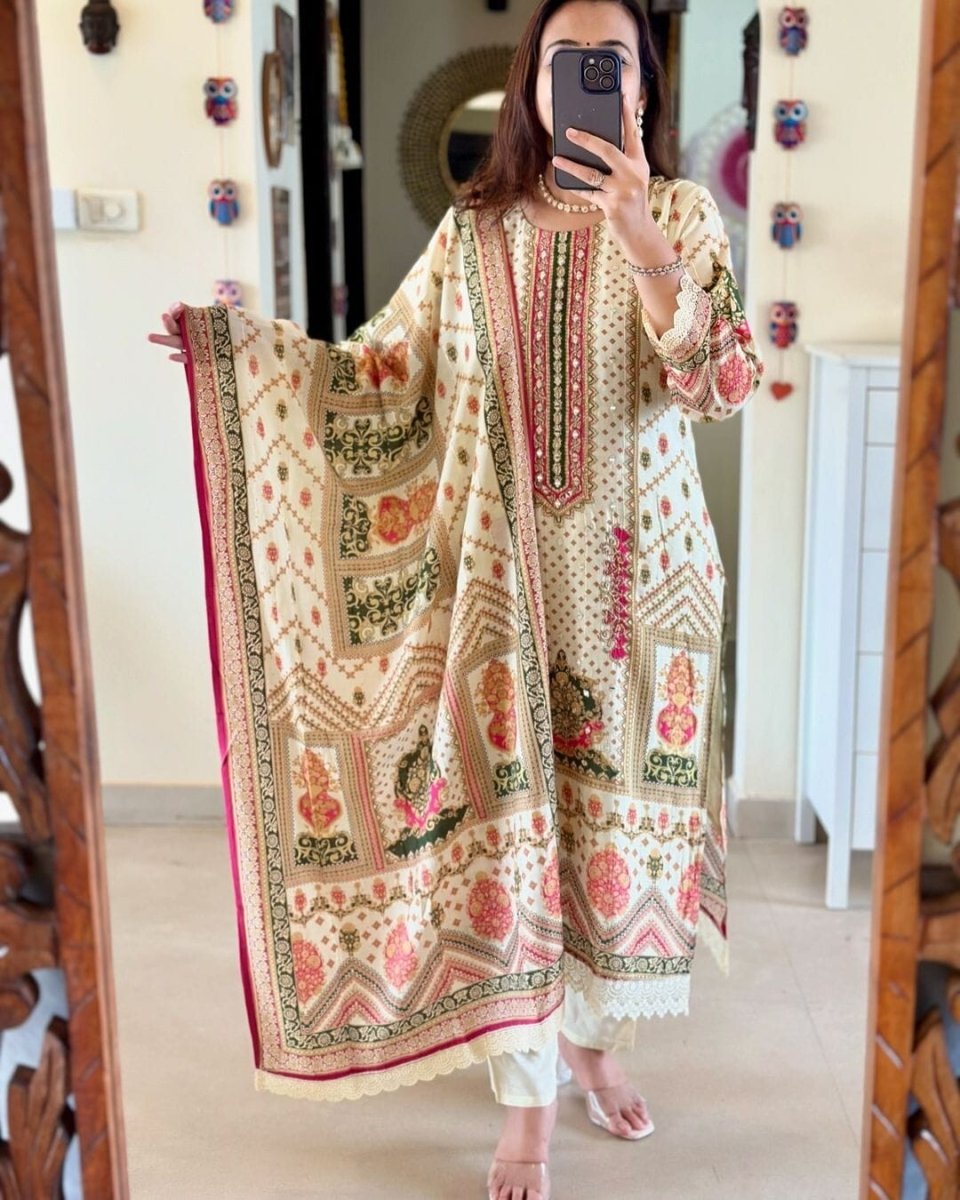 Indian Women Salwar kameez Straight Kurta Bollywood Top Tunic Printed Kurti - 001FASHIONFORWARD