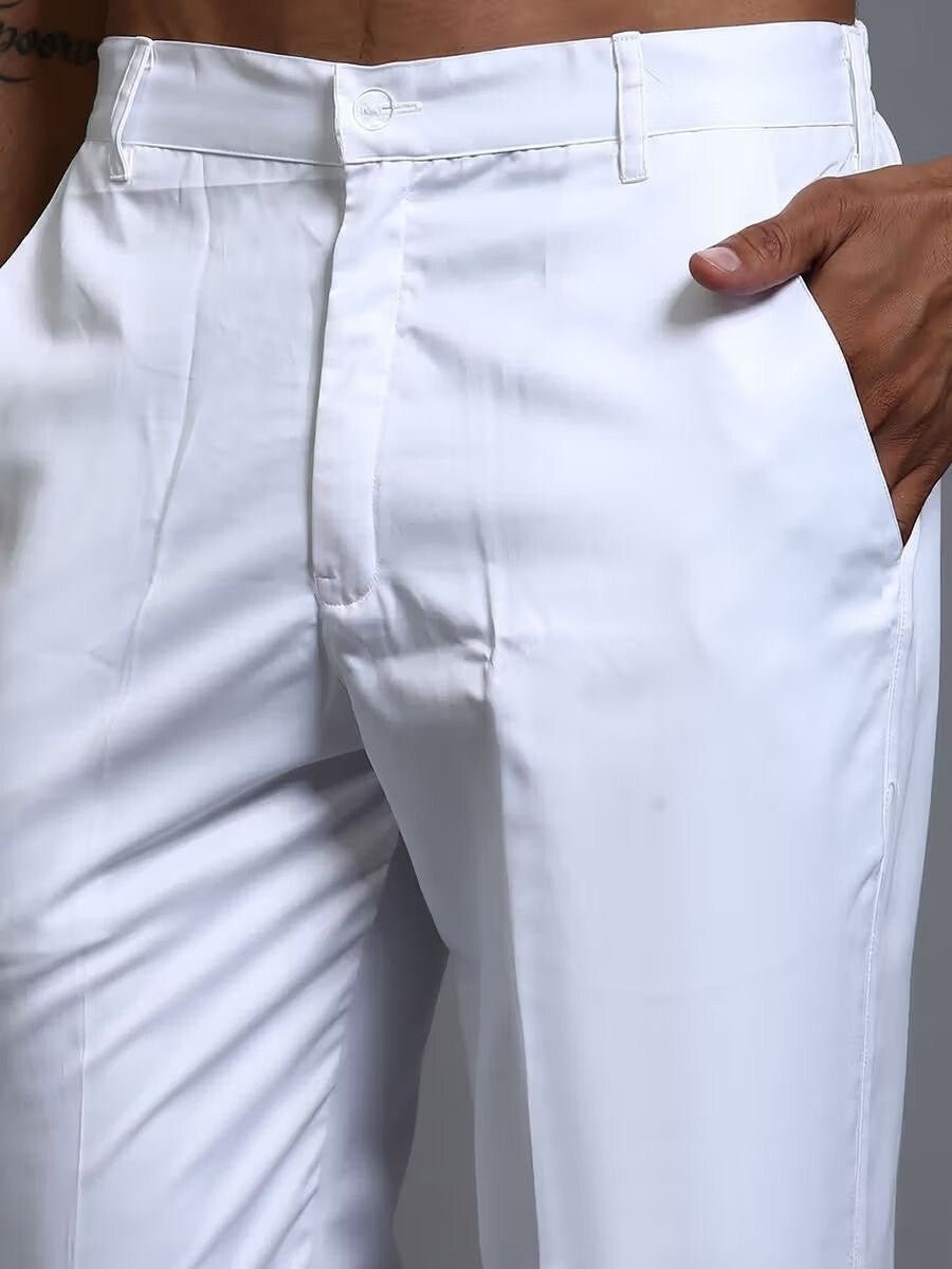 Mens Polo Stretch Pants Slim Fit Casual Cotton Skinny Trouser Dress Pants 34 - 44 - 001FASHIONFORWARD