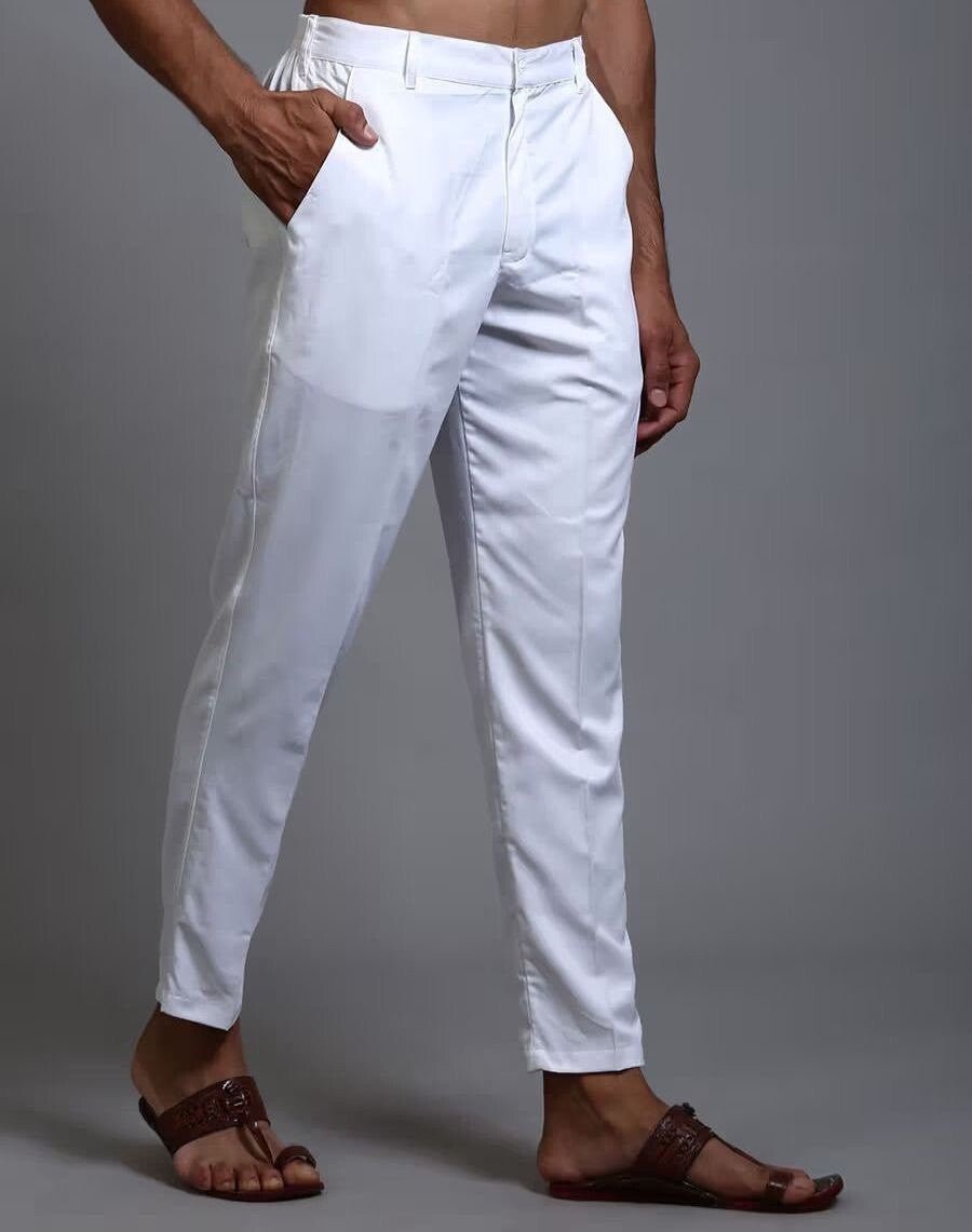 Mens Polo Stretch Pants Slim Fit Casual Cotton Skinny Trouser Dress Pants 34 - 44 - 001FASHIONFORWARD