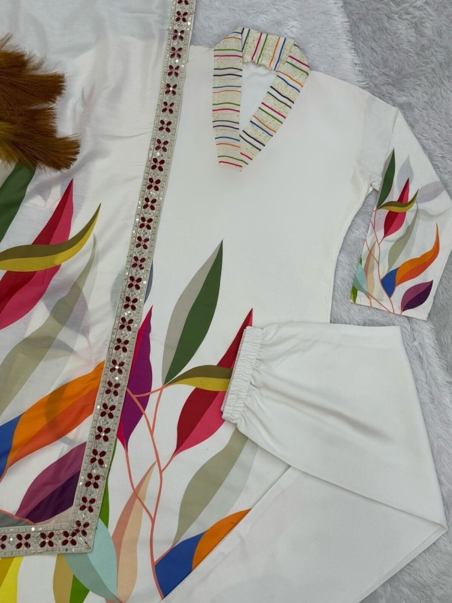 Muslin Cotton Dress Salwar Kameez Ready To Wear Suits Indian Wedding Bollywood - 001FASHIONFORWARD