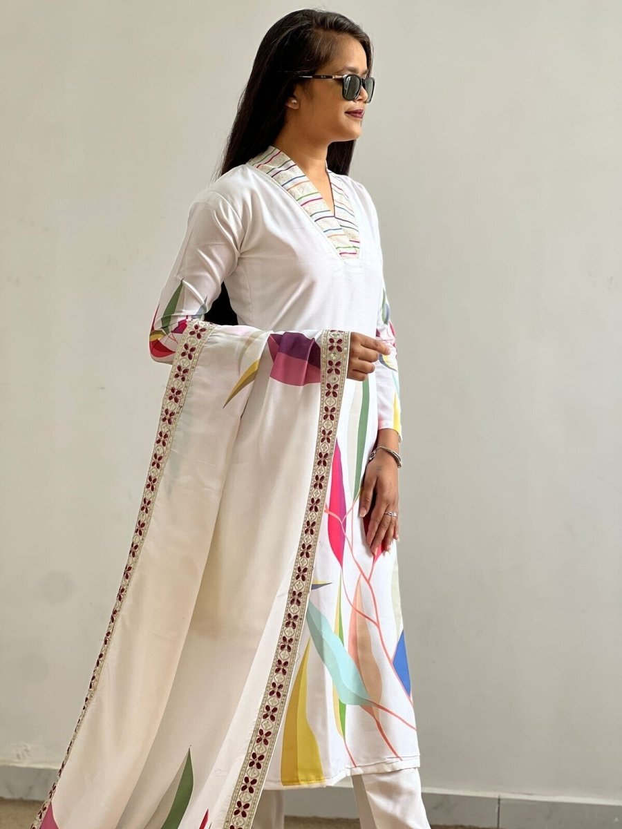 Muslin Cotton Dress Salwar Kameez Ready To Wear Suits Indian Wedding Bollywood - 001FASHIONFORWARD