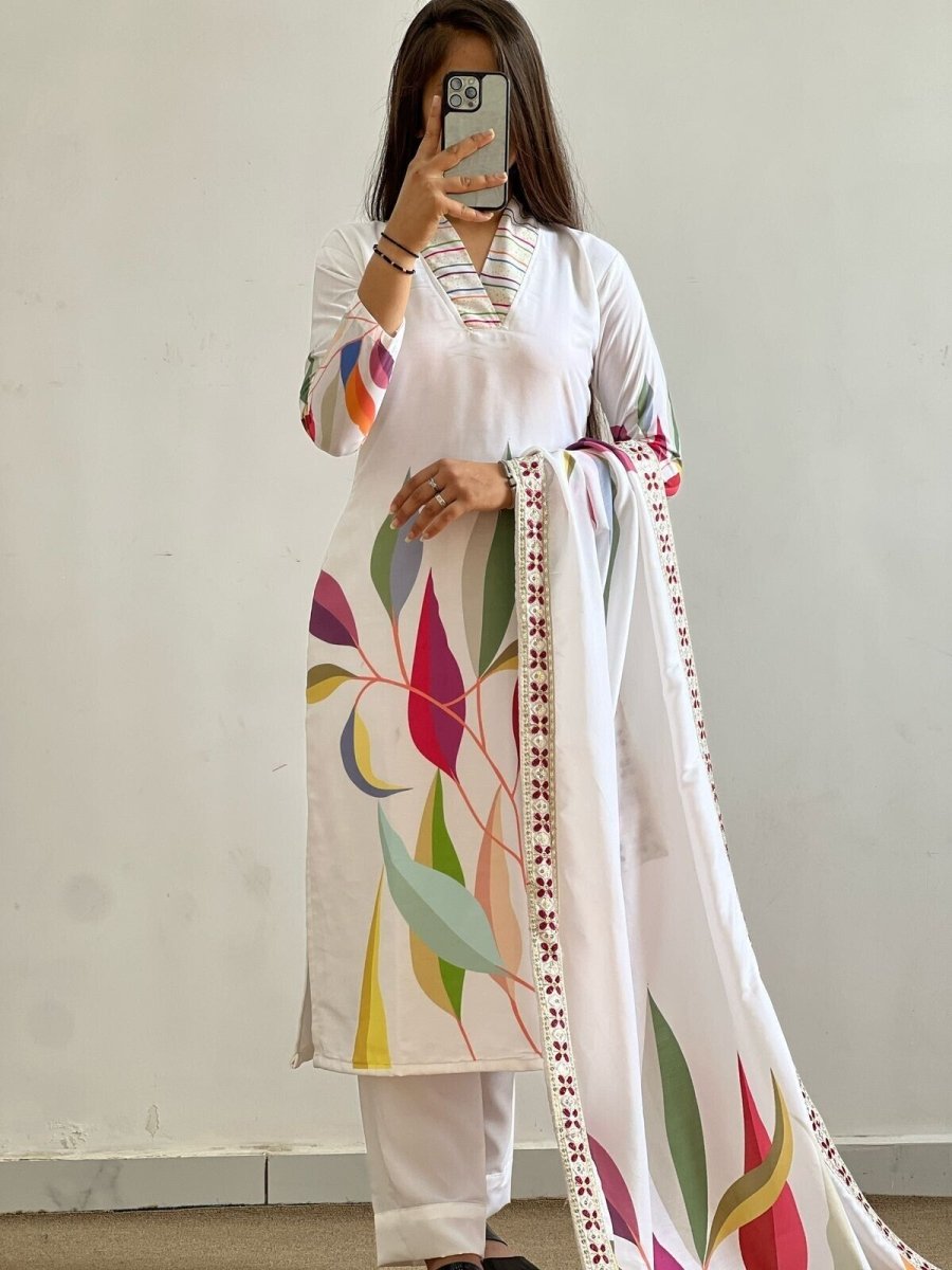 Muslin Cotton Dress Salwar Kameez Ready To Wear Suits Indian Wedding Bollywood - 001FASHIONFORWARD
