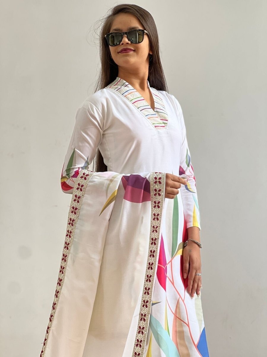 Muslin Cotton Dress Salwar Kameez Ready To Wear Suits Indian Wedding Bollywood - 001FASHIONFORWARD