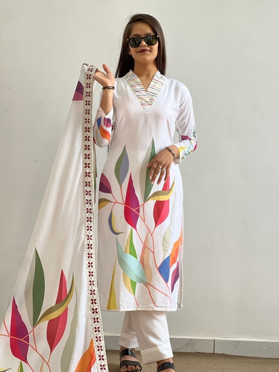 Muslin Cotton Dress Salwar Kameez Ready To Wear Suits Indian Wedding Bollywood - 001FASHIONFORWARD