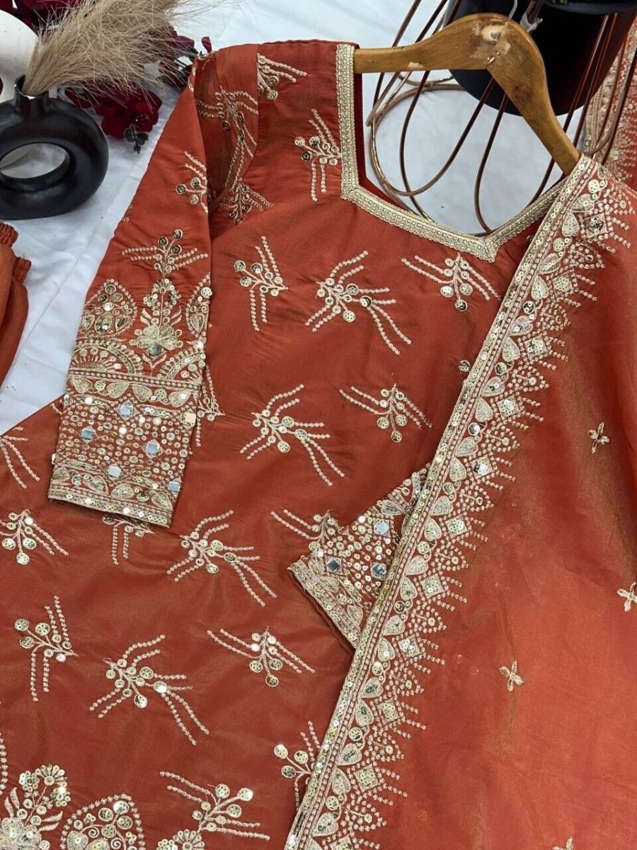 New Georgette Salwar Kameez Pakistani Wedding Party Wear Sharara Suit Style - 001FASHIONFORWARD