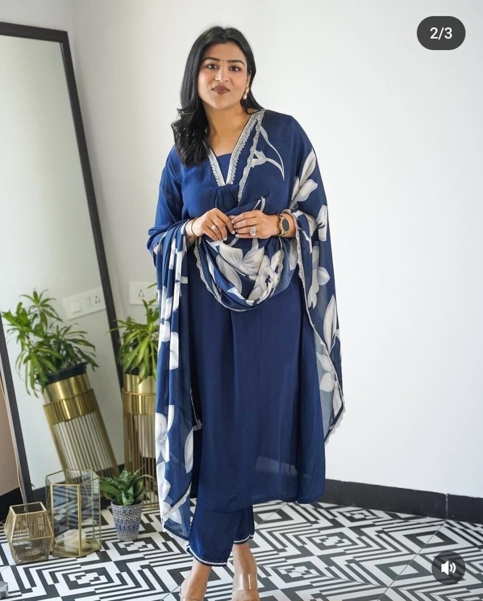 New Indian Cotton Readymade Party Wear Indian salwar kameez suit straight - 001FASHIONFORWARD