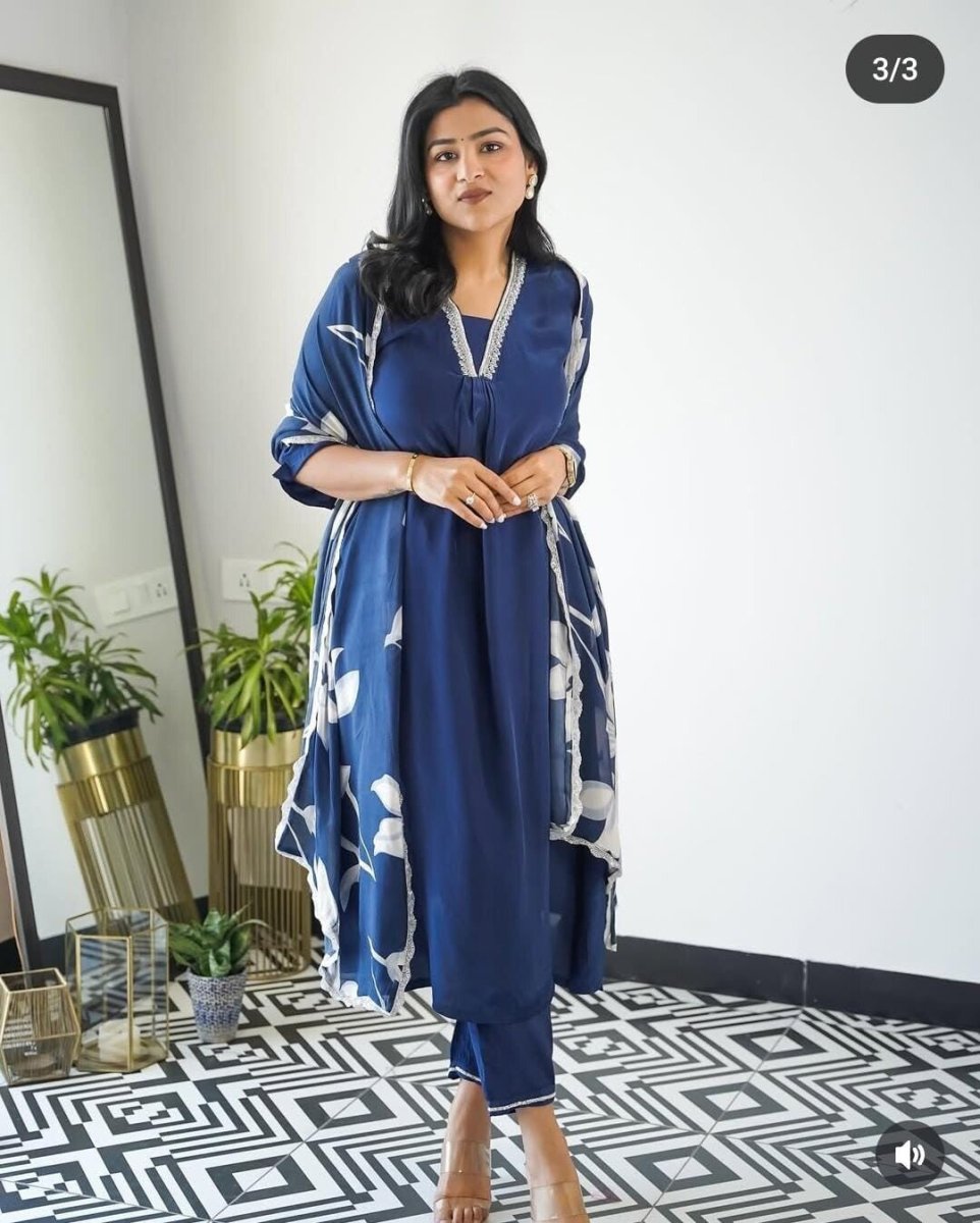 New Indian Cotton Readymade Party Wear Indian salwar kameez suit straight - 001FASHIONFORWARD