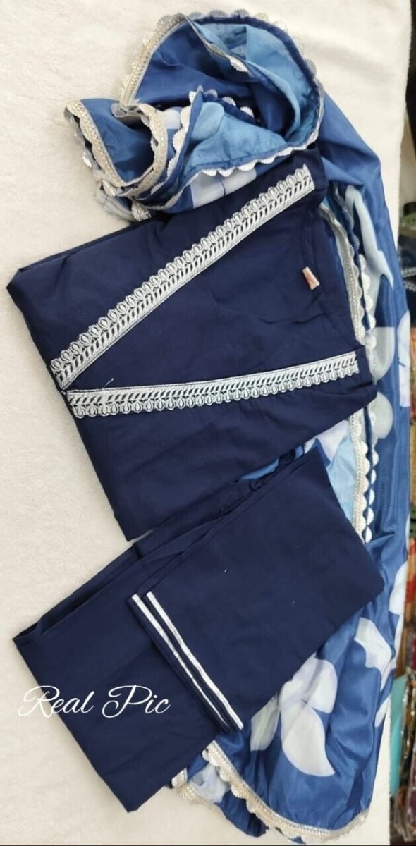 New Indian Cotton Readymade Party Wear Indian salwar kameez suit straight - 001FASHIONFORWARD