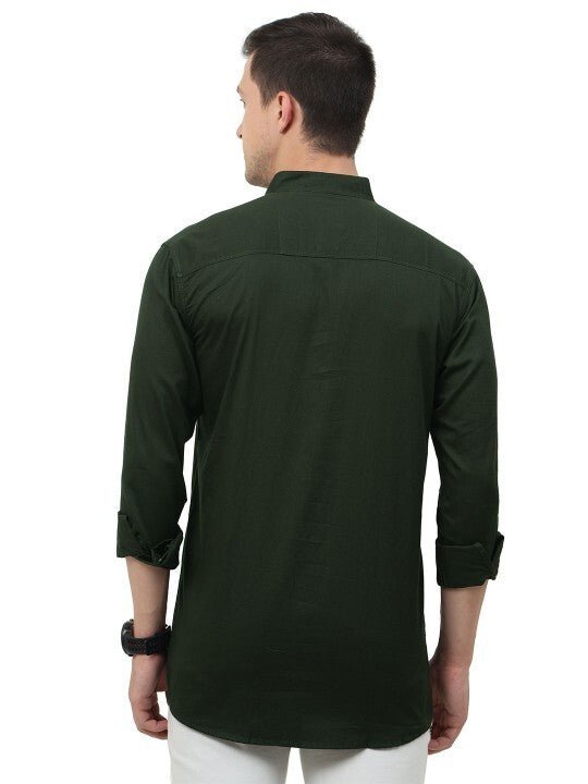 New Men’s Indian Short Kurta 100 Cotton Traditional Solid Plus Size S - 7xl Black - 001FASHIONFORWARD